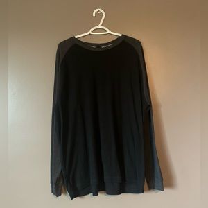 Long Sleeve Black and Grey Waffle Tee